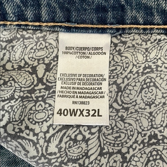 Cody James 40x32 Men's Light Blue Relaxed Jeans - Picture 2 of 5